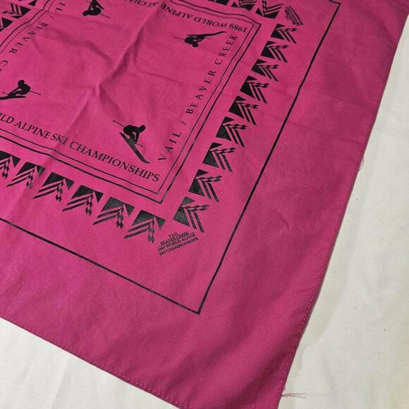 Vintage Other - Vintage Vail Beaver Creek 1989 World Alpine Ski Championship Bandana Hot Pink.